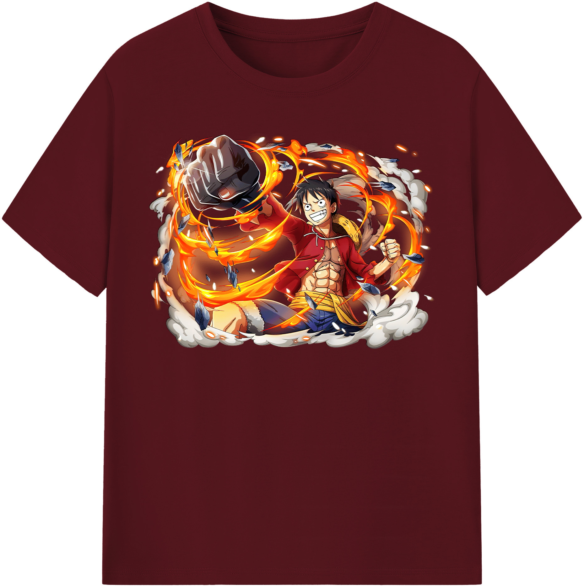 ワンピース モンキー・D・ルフィ ONE PIECE Monkey D. Luffy 綿100％半袖Tシャツ（フロントプリント）